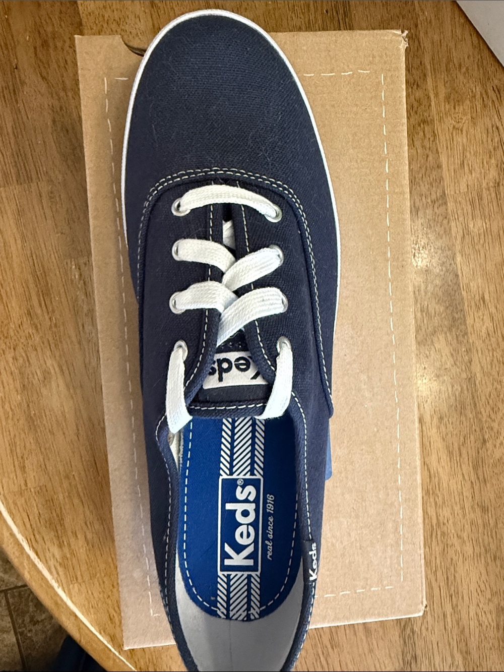 Keds Navy Canvas Lace-Up Sneakers with White Trim